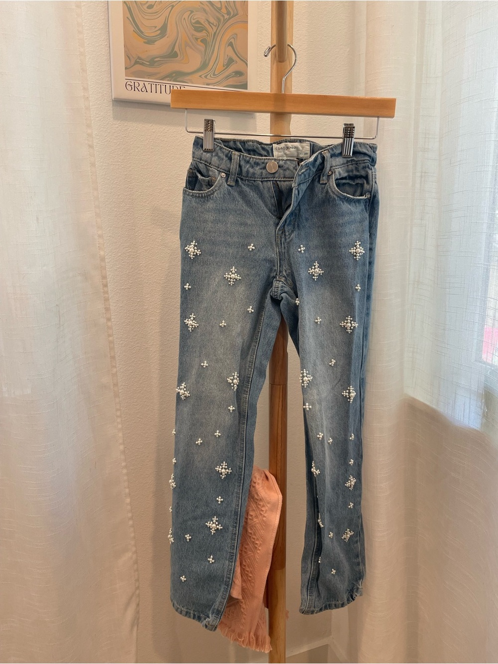 ba.n.jara Pearl Denim Jeans Women's 00 Coquette Straight Leg